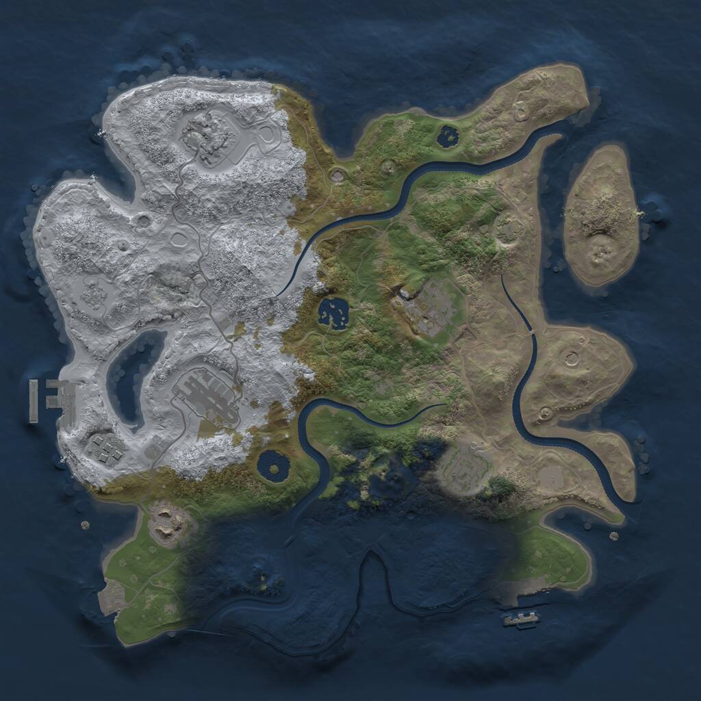 Rust Map: Procedural Map, Size: 3250, Seed: 777530, 13 Monuments