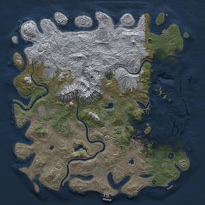 Thumbnail Rust Map: Procedural Map, Size: 5000, Seed: 1543359, 16 Monuments