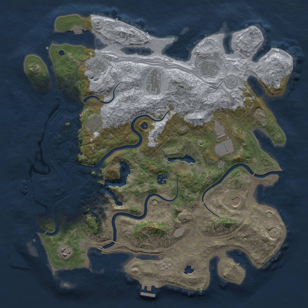 Rust Map: Procedural Map, Size: 4250, Seed: 224332627, 15 Monuments