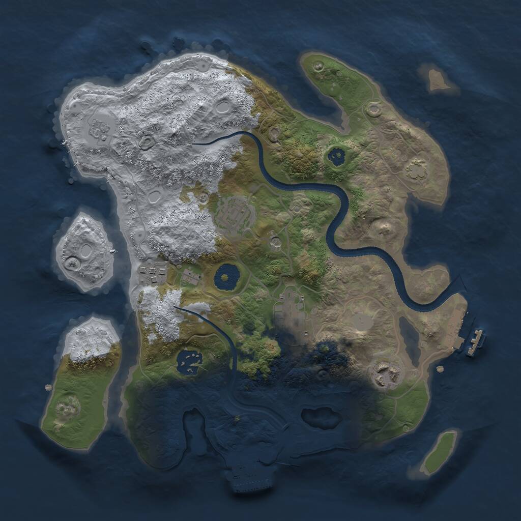 Rust Map: Procedural Map, Size: 3000, Seed: 68322, 11 Monuments