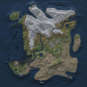 Thumbnail Rust Map: Procedural Map, Size: 3500, Seed: 407713219, 13 Monuments