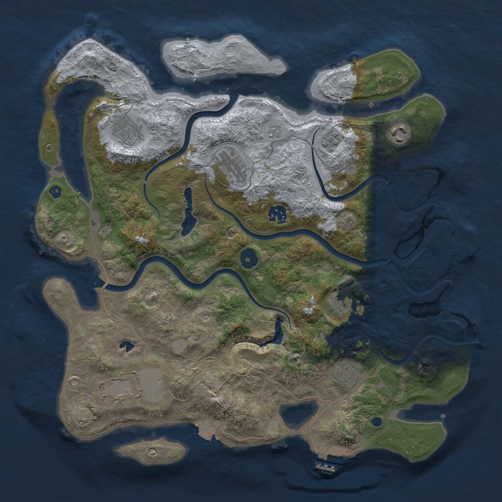 Rust Map: Procedural Map, Size: 4000, Seed: 1016, 14 Monuments
