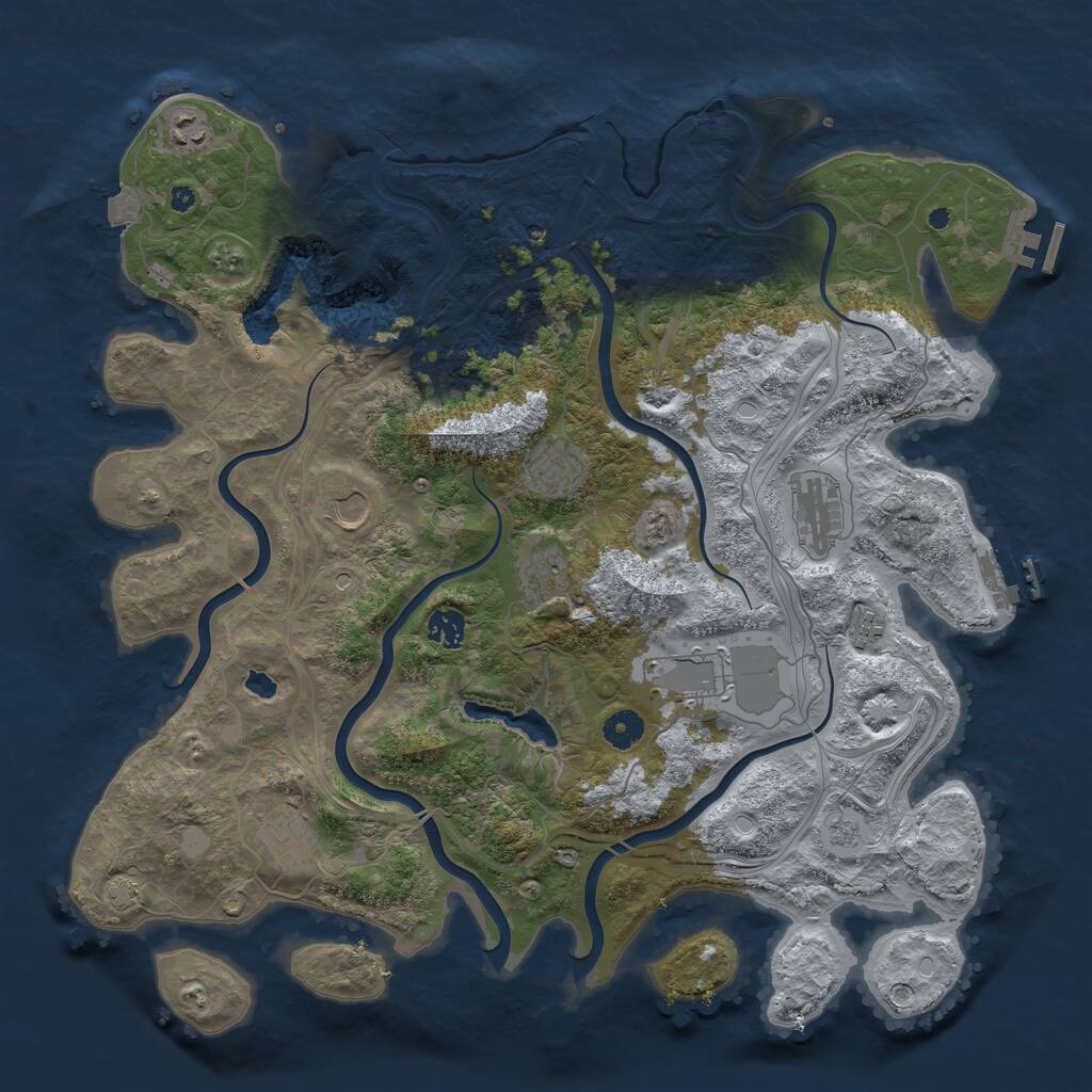 Rust Map: Procedural Map, Size: 4250, Seed: 625087804, 15 Monuments