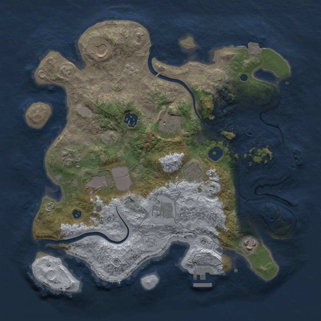 Rust Map: Procedural Map, Size: 3500, Seed: 1315816235, 15 Monuments