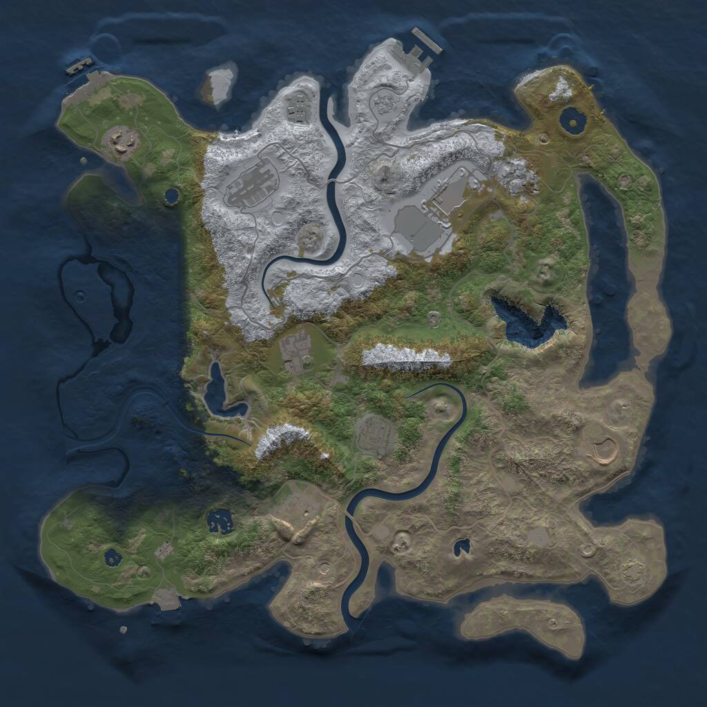 Rust Map: Procedural Map, Size: 4000, Seed: 1727205981, 16 Monuments