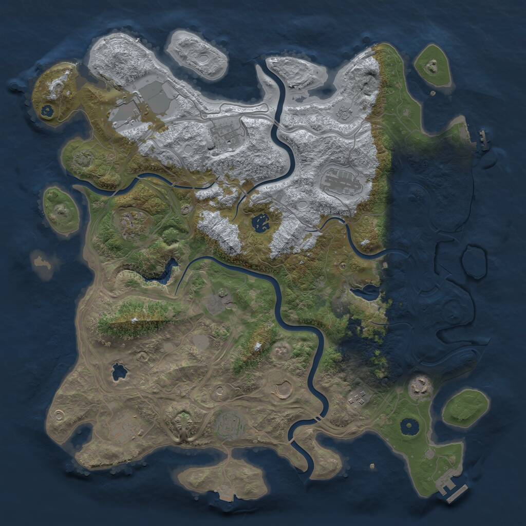 Rust Map: Procedural Map, Size: 4300, Seed: 2135529, 17 Monuments