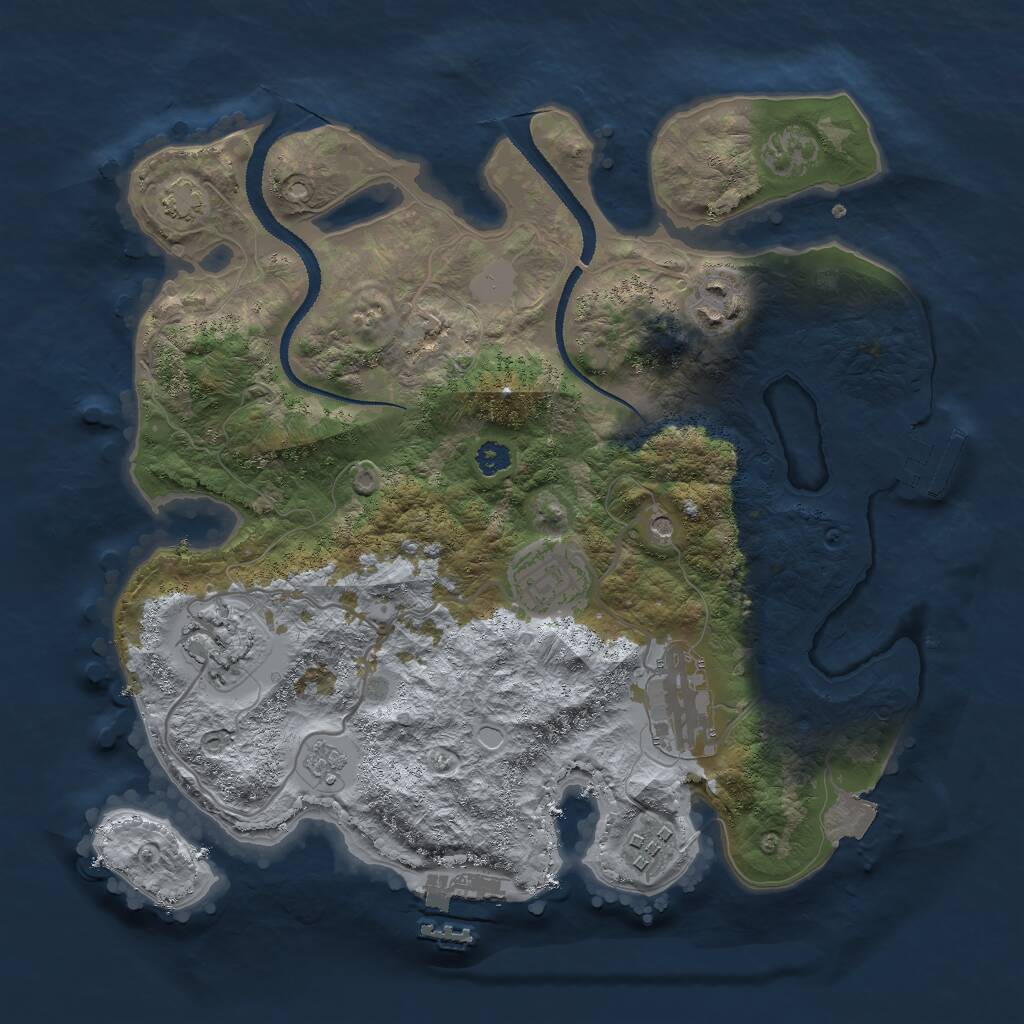 Rust Map: Procedural Map, Size: 3000, Seed: 18194, 11 Monuments