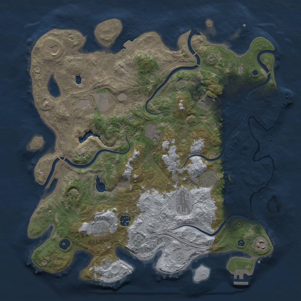Rust Map: Procedural Map, Size: 4250, Seed: 1696715380, 16 Monuments