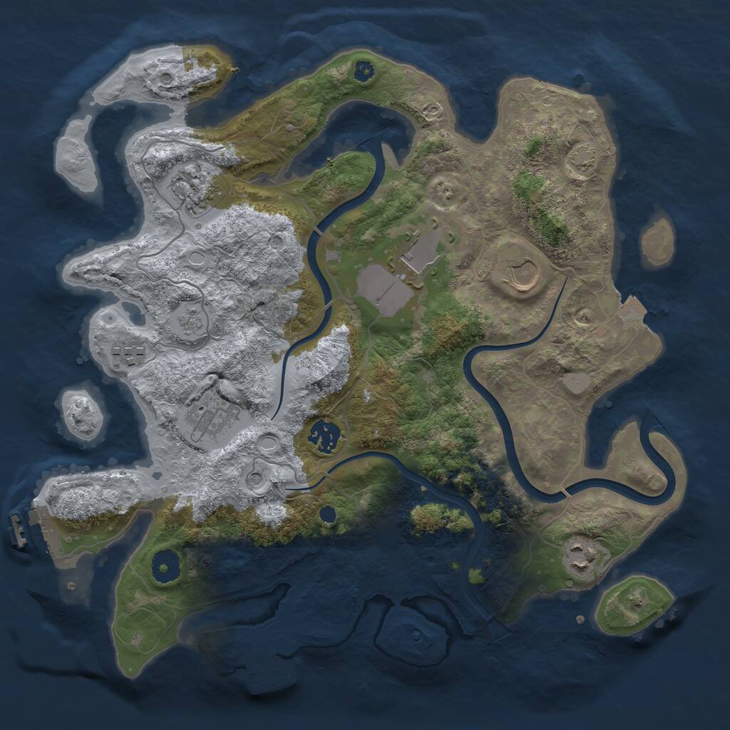 Rust Map: Procedural Map, Size: 3500, Seed: 415810158, 13 Monuments