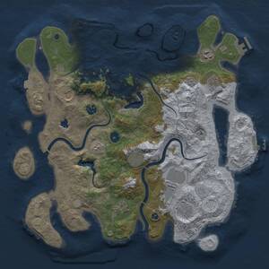 Thumbnail Rust Map: Procedural Map, Size: 4000, Seed: 2469922, 15 Monuments