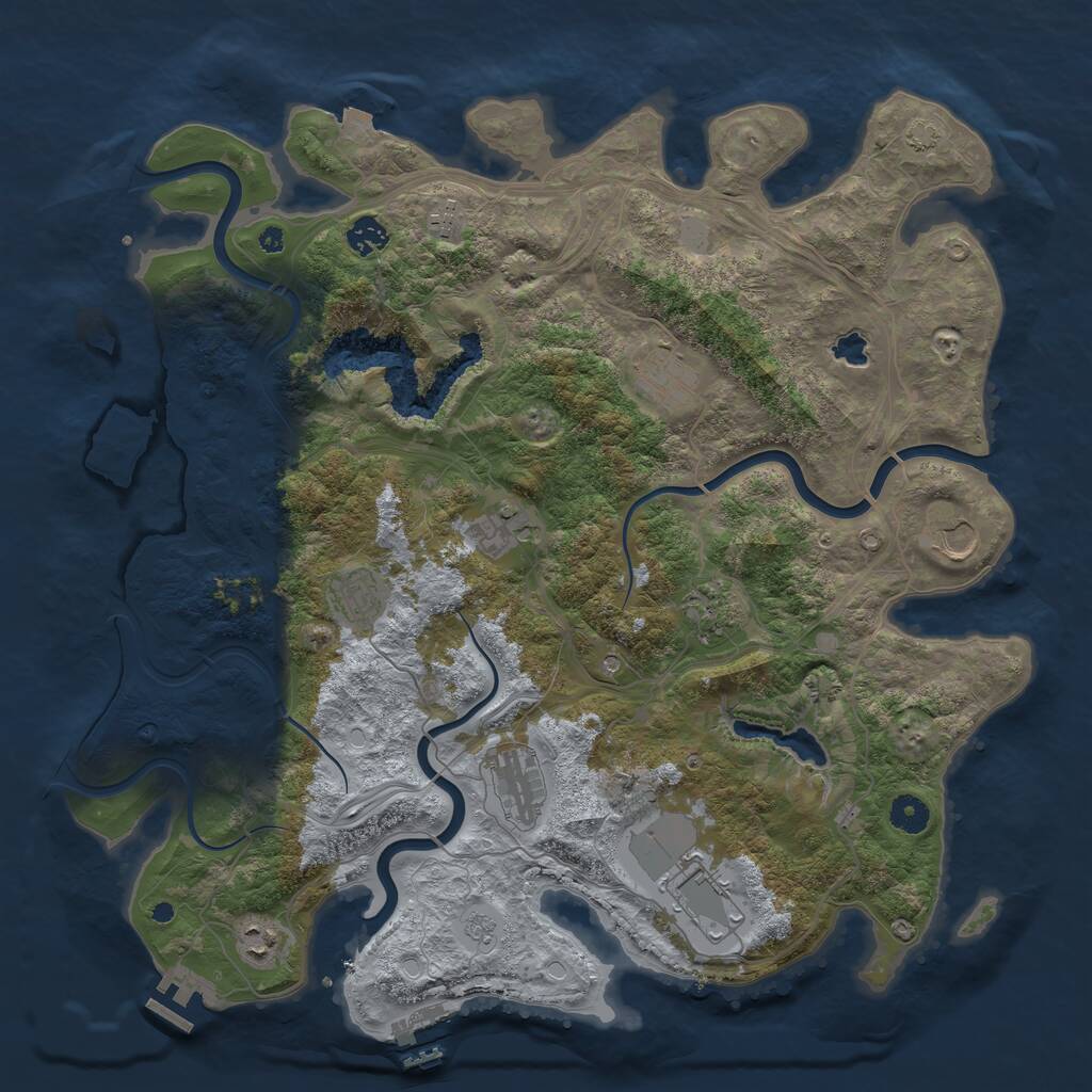 Rust Map: Procedural Map, Size: 4250, Seed: 578369846, 16 Monuments