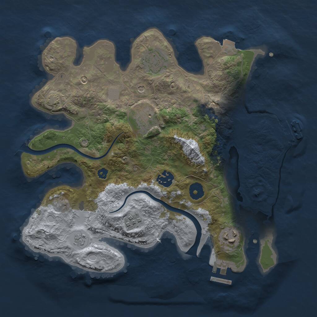 Rust Map: Procedural Map, Size: 3000, Seed: 7112024, 11 Monuments