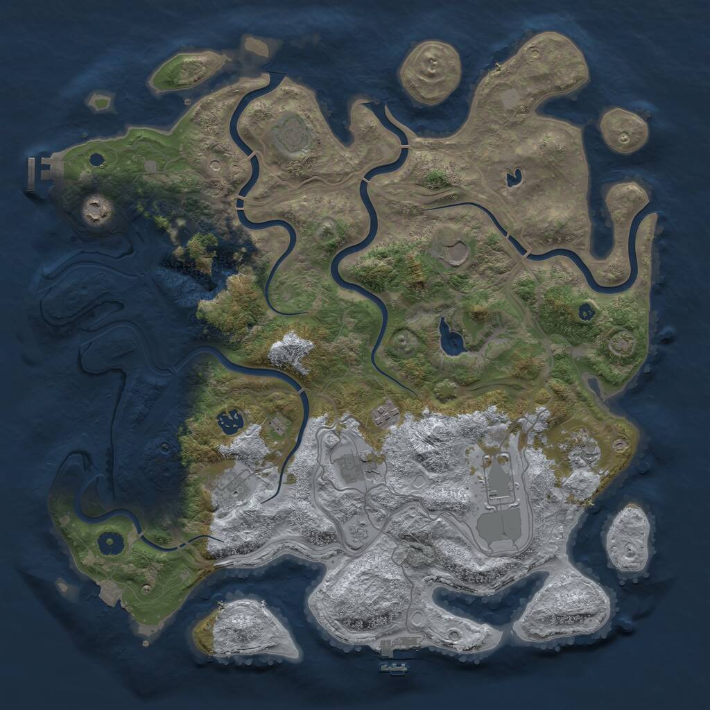 Rust Map: Procedural Map, Size: 4250, Seed: 733777, 15 Monuments