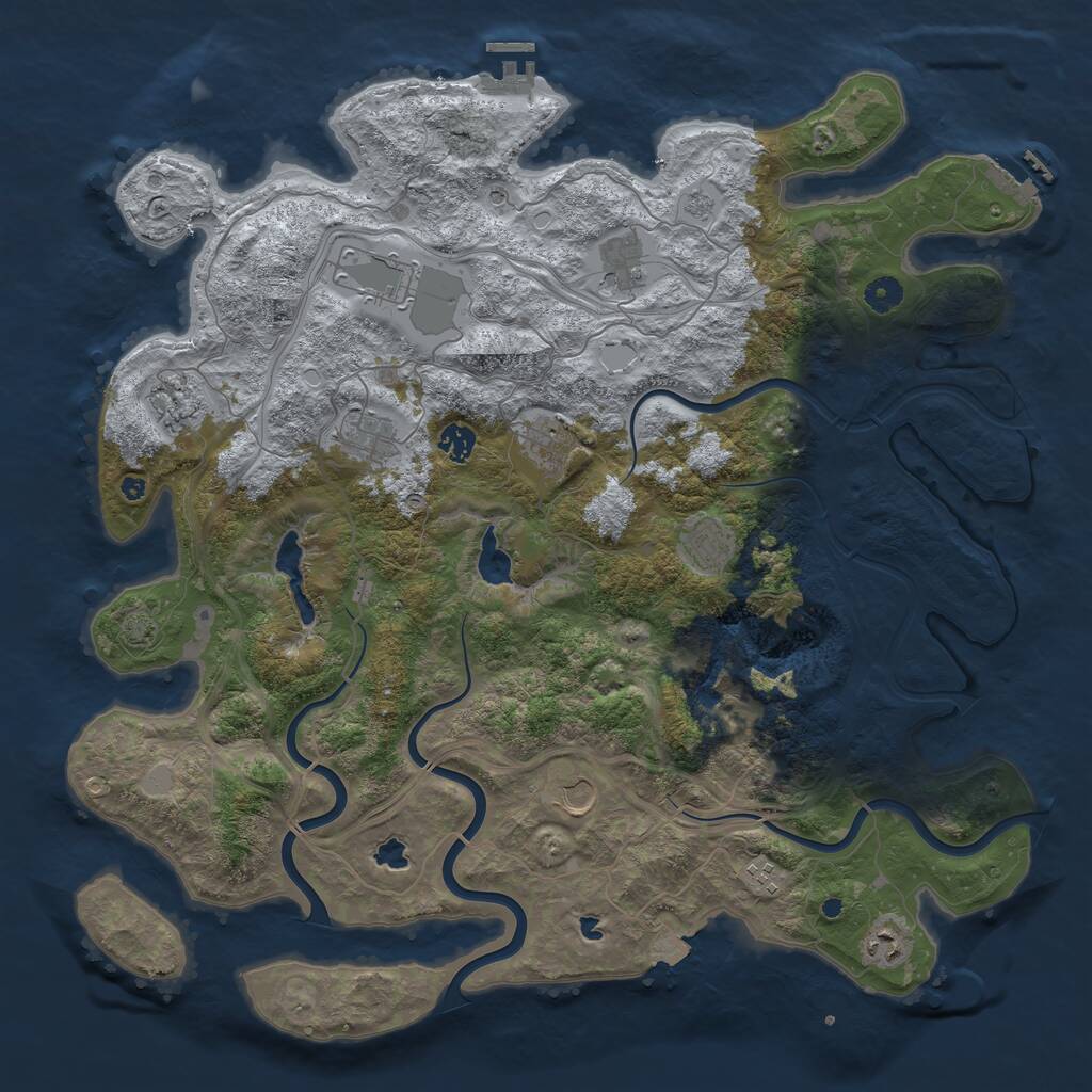 Rust Map: Procedural Map, Size: 4500, Seed: 94933662, 16 Monuments