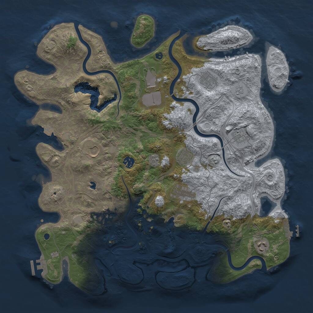 Rust Map: Procedural Map, Size: 4250, Seed: 746093819, 16 Monuments