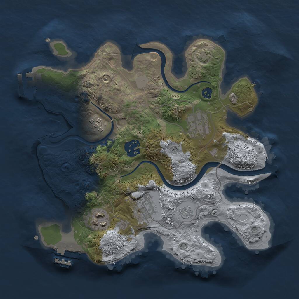 Rust Map: Procedural Map, Size: 2700, Seed: 383093477, 11 Monuments