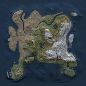 Thumbnail Rust Map: Procedural Map, Size: 3000, Seed: 368848258, 10 Monuments