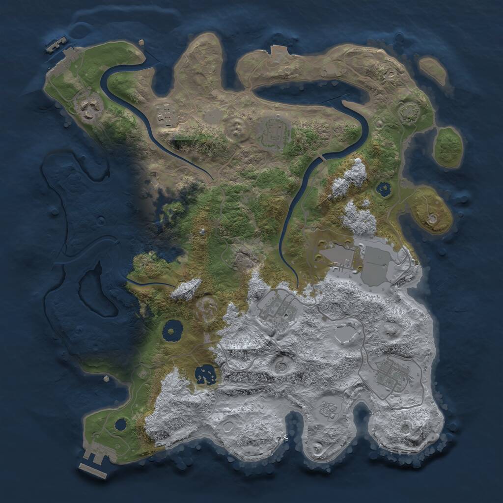 Rust Map: Procedural Map, Size: 3500, Seed: 1767790508, 14 Monuments