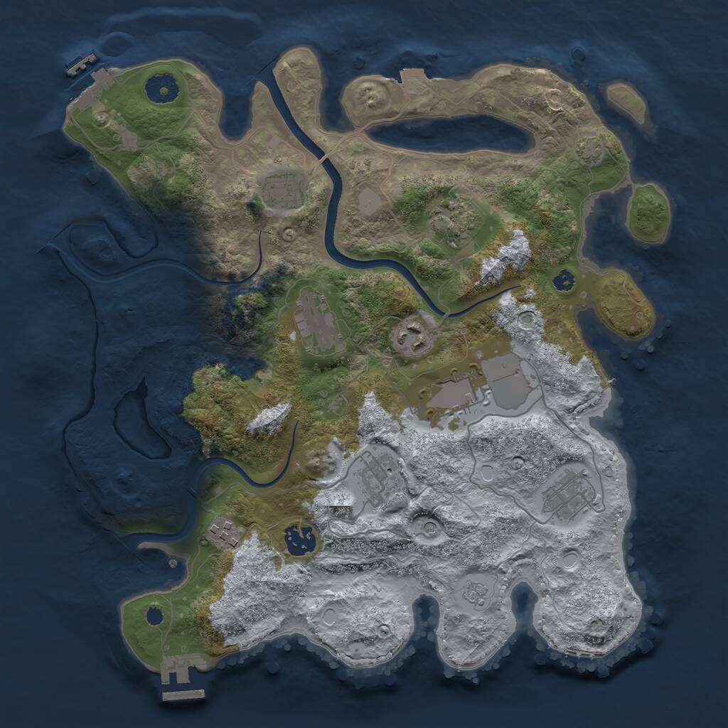 Rust Map: Procedural Map, Size: 3500, Seed: 1767790508, 15 Monuments