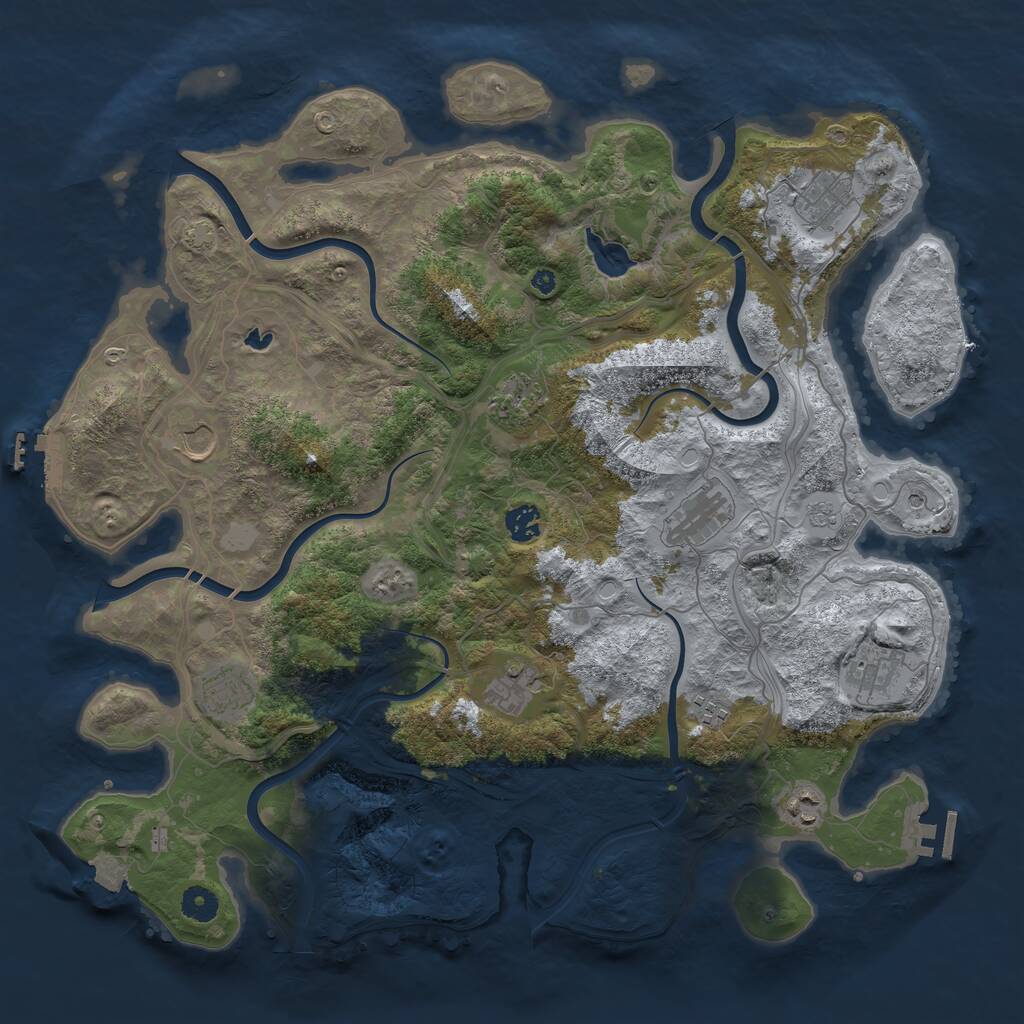 Rust Map: Procedural Map, Size: 4250, Seed: 35451, 16 Monuments