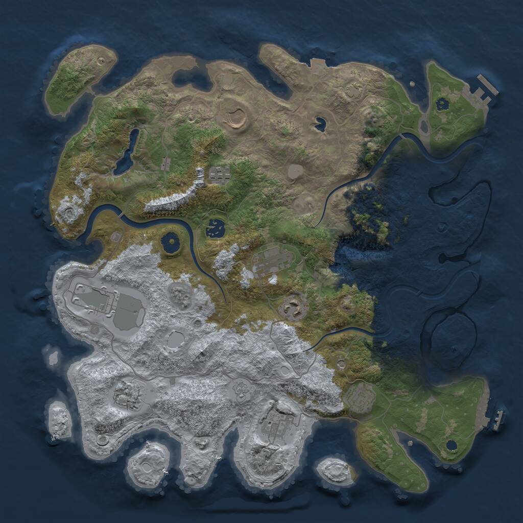 Rust Map: Procedural Map, Size: 4000, Seed: 1019686796, 15 Monuments