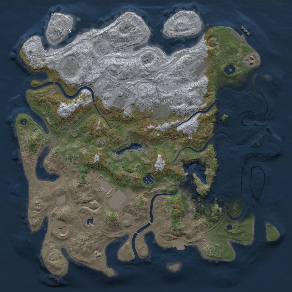 Rust Map: Procedural Map, Size: 4250, Seed: 1165069620, 16 Monuments