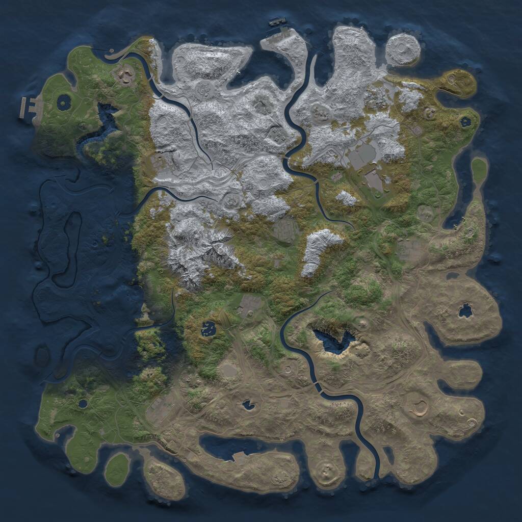 Rust Map: Procedural Map, Size: 5000, Seed: 1342937561, 17 Monuments
