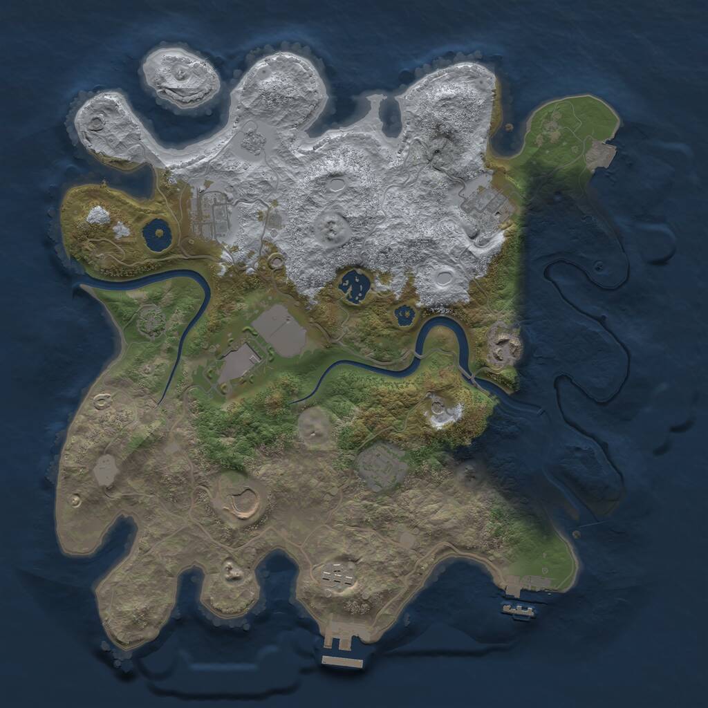 Rust Map: Procedural Map, Size: 3500, Seed: 655989, 14 Monuments