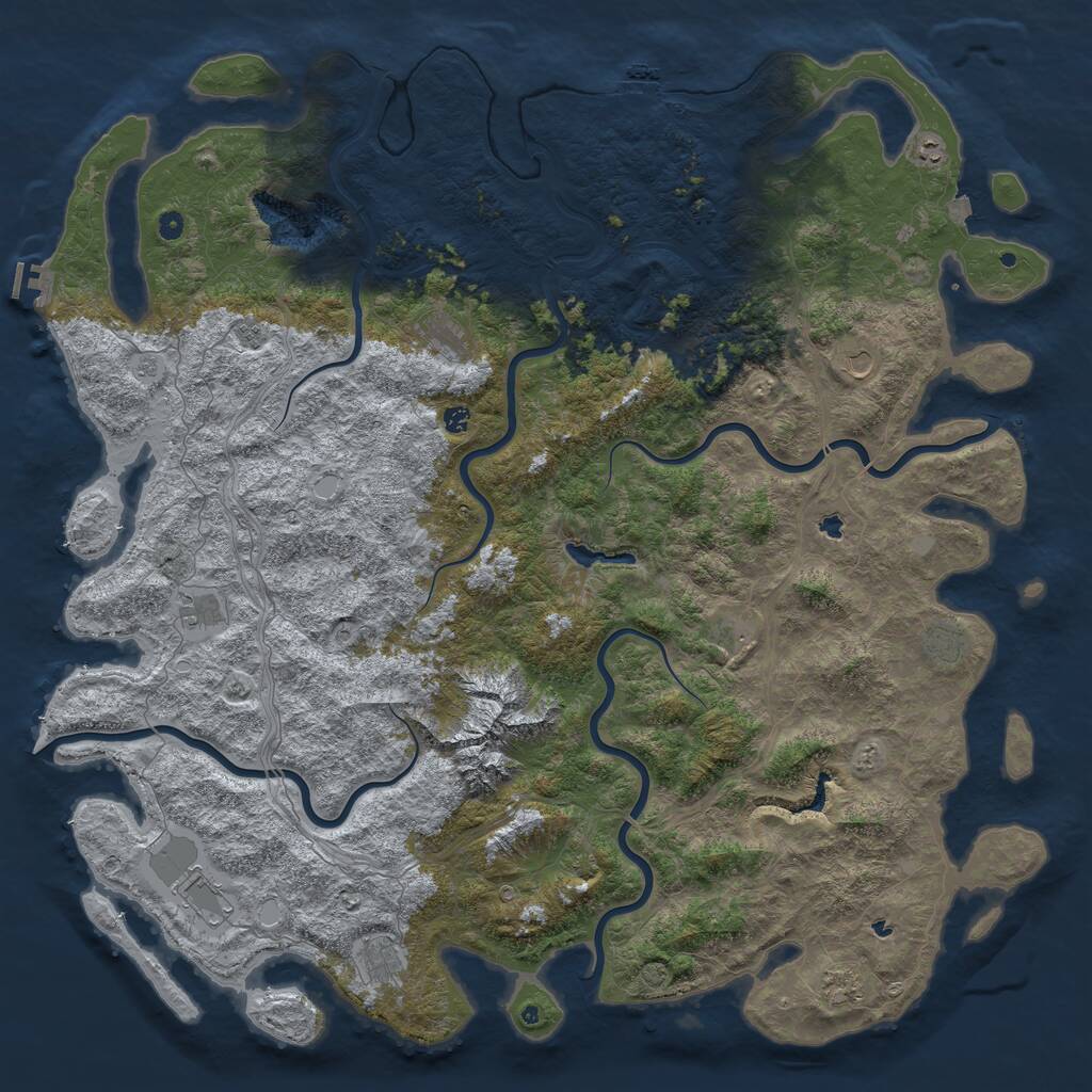 Rust Map: Procedural Map, Size: 6000, Seed: 13501, 17 Monuments
