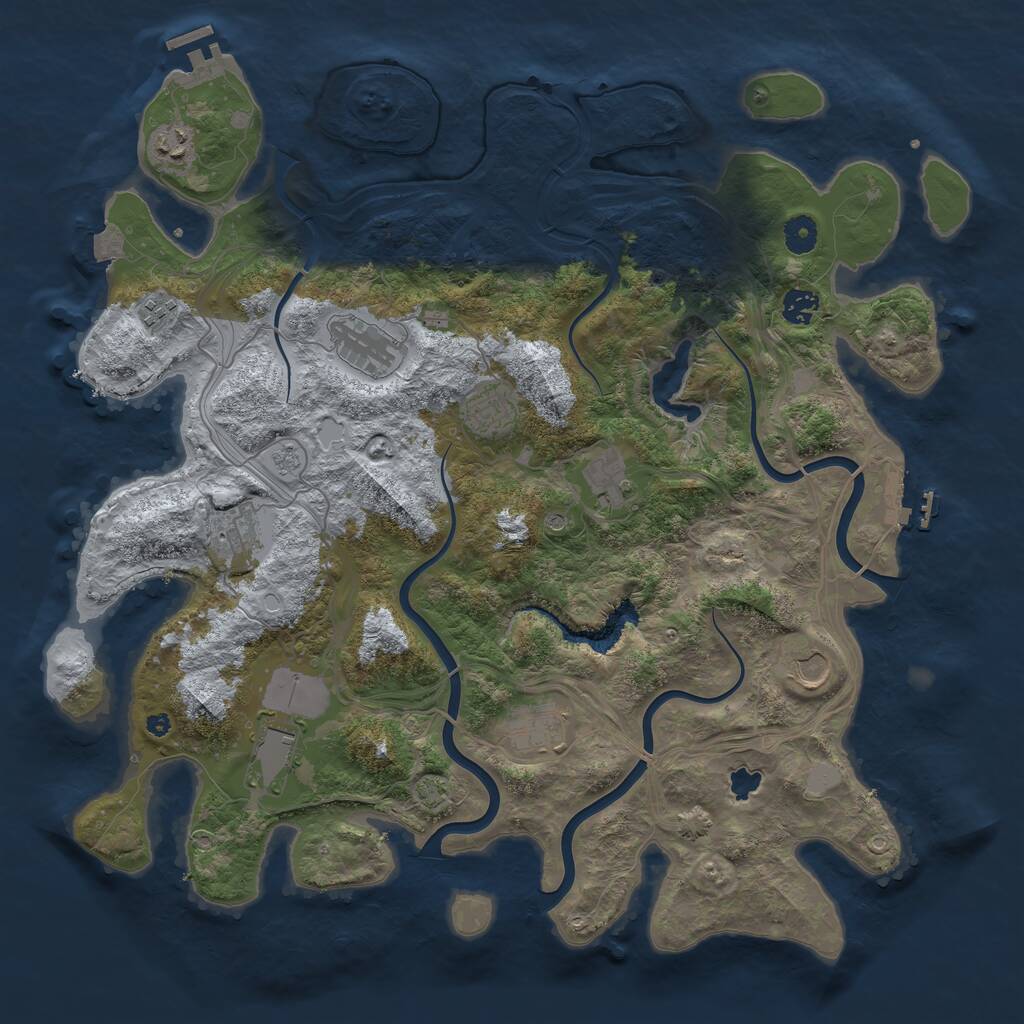 Rust Map: Procedural Map, Size: 4250, Seed: 968548178, 16 Monuments