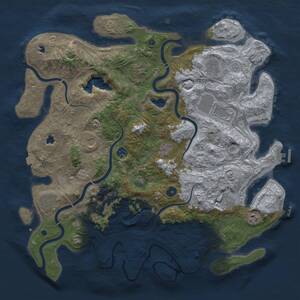 Thumbnail Rust Map: Procedural Map, Size: 4500, Seed: 249231384, 17 Monuments