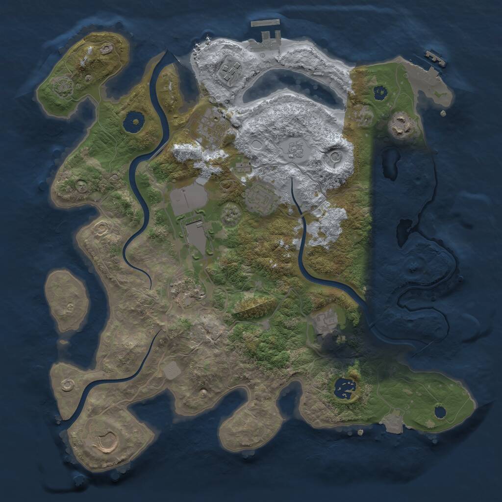 Rust Map: Procedural Map, Size: 3500, Seed: 63973104, 15 Monuments