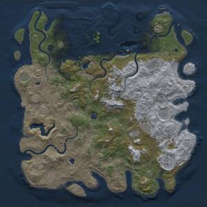 Thumbnail Rust Map: Procedural Map, Size: 5000, Seed: 2145207035, 16 Monuments