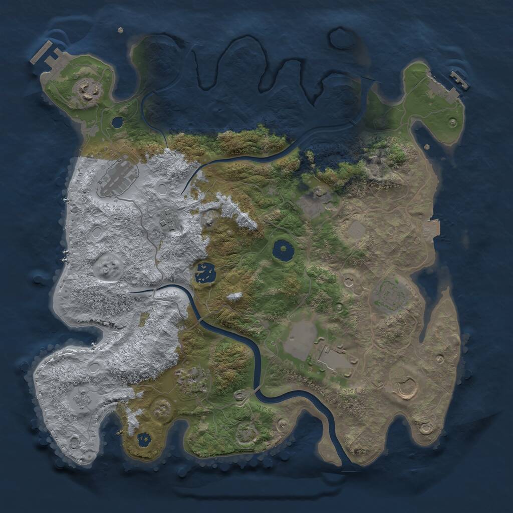 Rust Map: Procedural Map, Size: 3600, Seed: 360, 15 Monuments