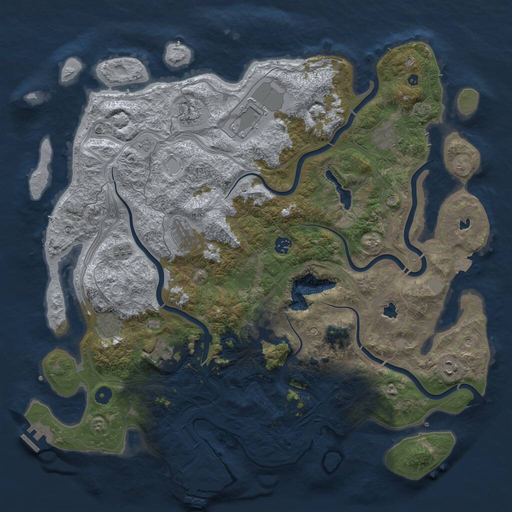 Rust Map: Procedural Map, Size: 4500, Seed: 1179567755, 16 Monuments