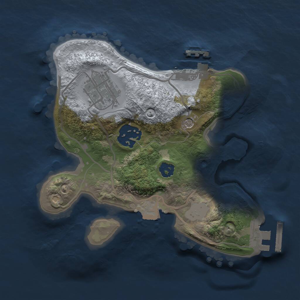 Rust Map: Procedural Map, Size: 2000, Seed: 1646010411, 6 Monuments