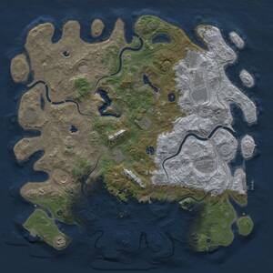 Thumbnail Rust Map: Procedural Map, Size: 4800, Seed: 1342356771, 17 Monuments