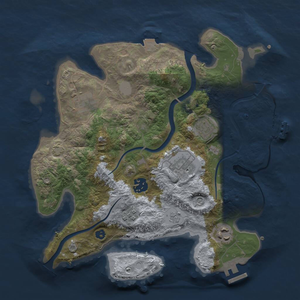 Rust Map: Procedural Map, Size: 3000, Seed: 55292, 12 Monuments
