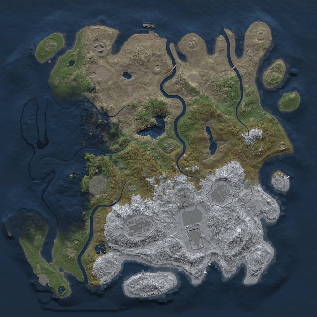 Rust Map: Procedural Map, Size: 4200, Seed: 1872258573, 14 Monuments