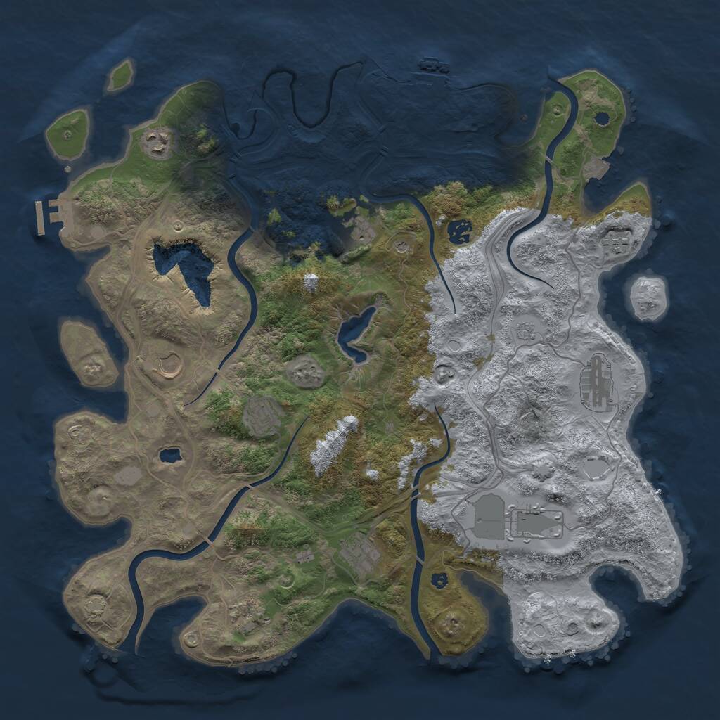 Rust Map: Procedural Map, Size: 4250, Seed: 280272678, 16 Monuments