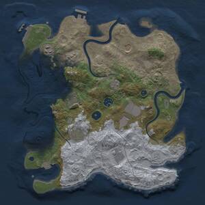 Thumbnail Rust Map: Procedural Map, Size: 3500, Seed: 71000, 14 Monuments