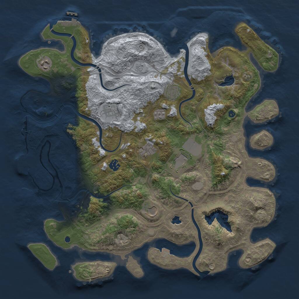 Rust Map: Procedural Map, Size: 4250, Seed: 1887962535, 14 Monuments