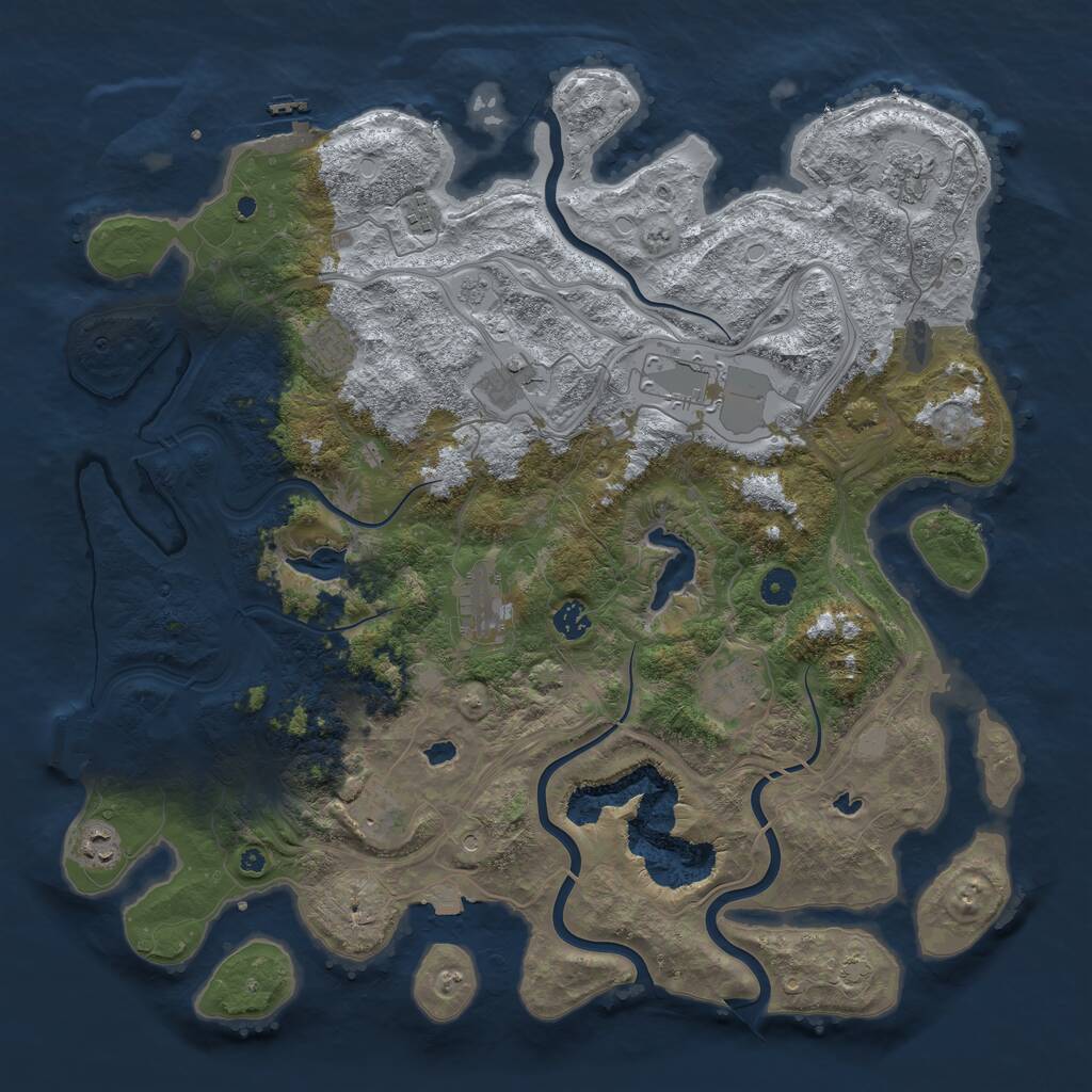 Rust Map: Procedural Map, Size: 4500, Seed: 8931, 16 Monuments