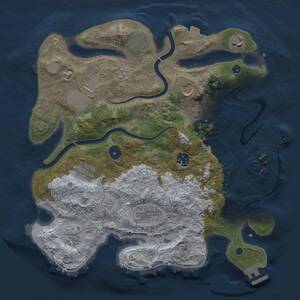 Thumbnail Rust Map: Procedural Map, Size: 3500, Seed: 1180956853, 15 Monuments
