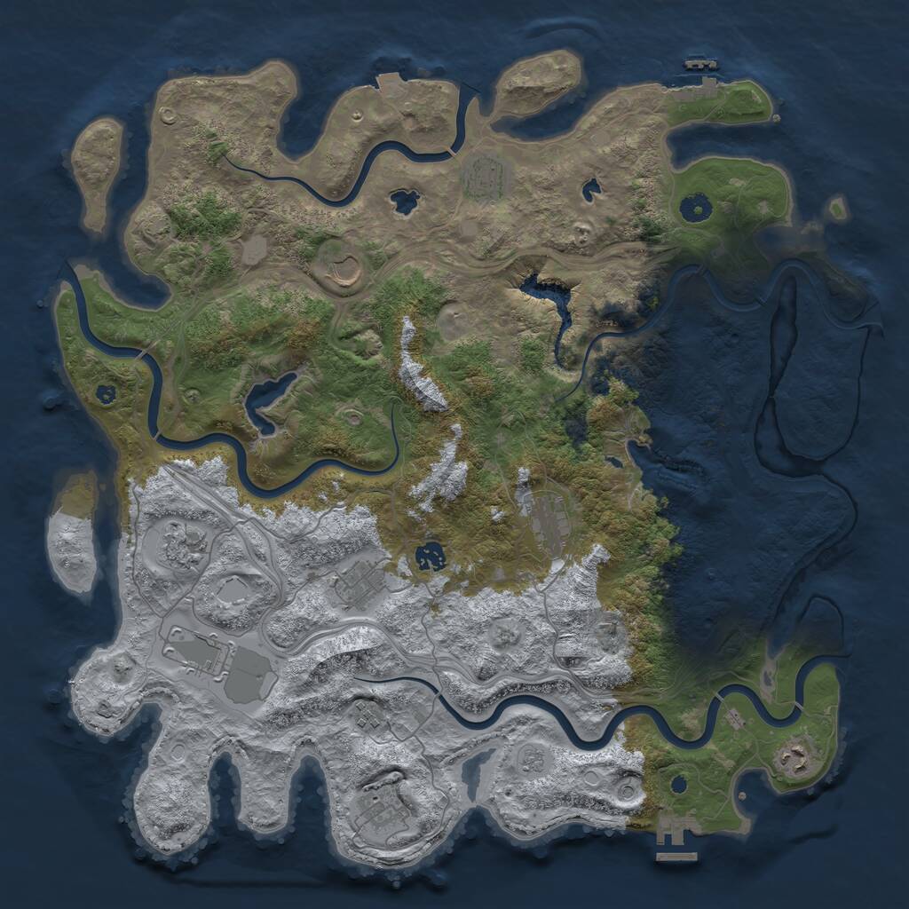 Rust Map: Procedural Map, Size: 4500, Seed: 8101919, 16 Monuments