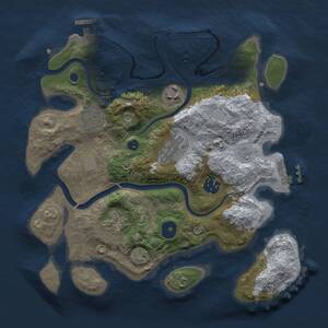 Thumbnail Rust Map: Procedural Map, Size: 3000, Seed: 6645, 11 Monuments