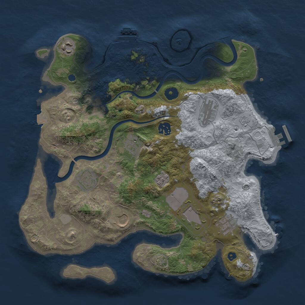 Rust Map: Procedural Map, Size: 3500, Seed: 1896912002, 15 Monuments