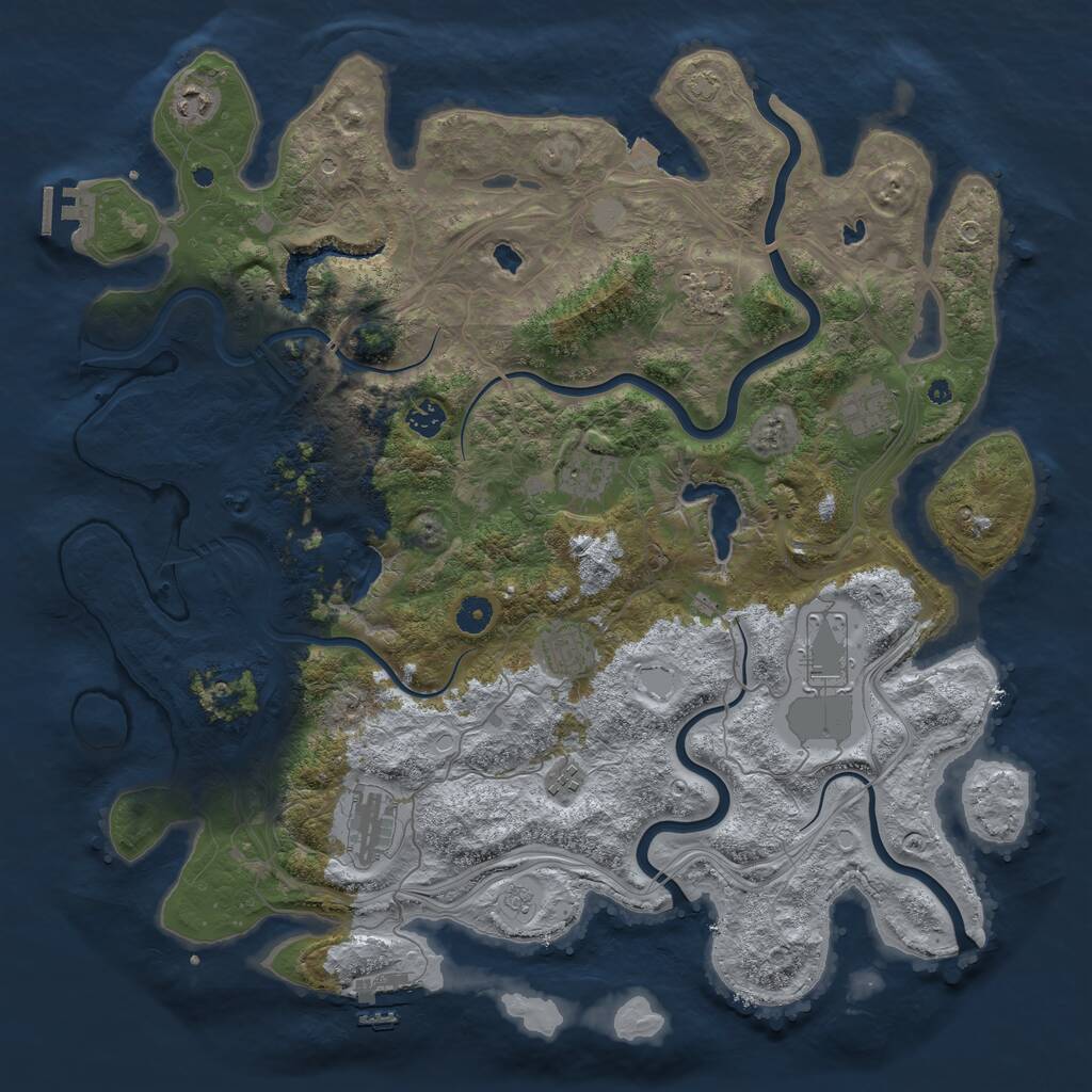 Rust Map: Procedural Map, Size: 4500, Seed: 32992919, 15 Monuments