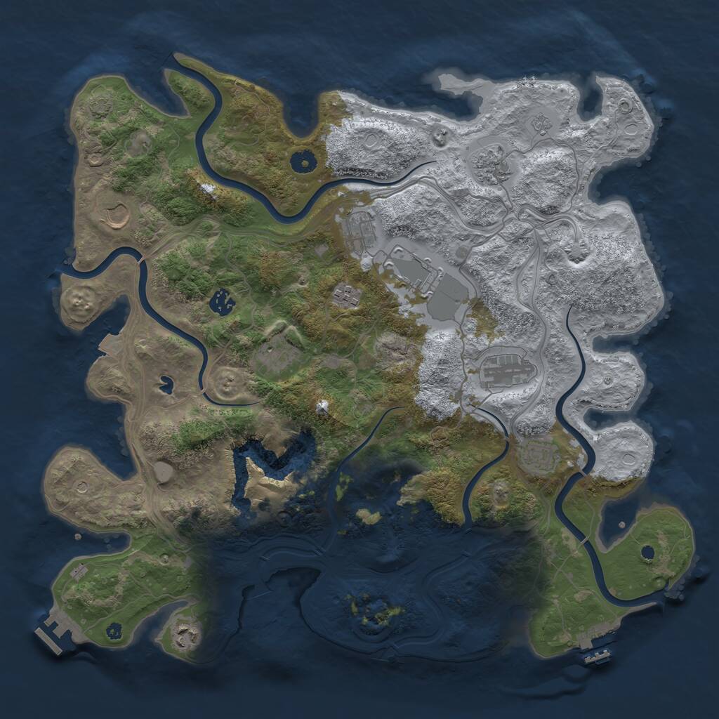 Rust Map: Procedural Map, Size: 4300, Seed: 2031218060, 16 Monuments