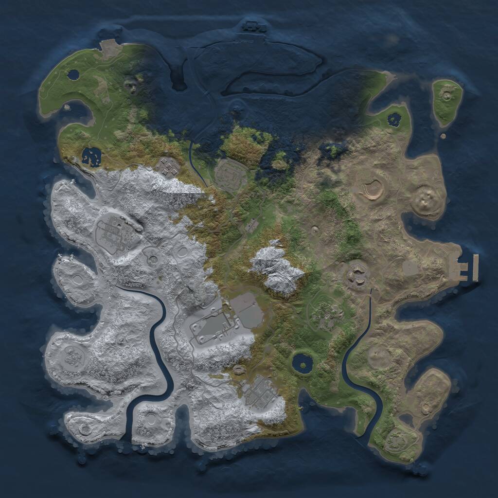 Rust Map: Procedural Map, Size: 3650, Seed: 82043053, 15 Monuments